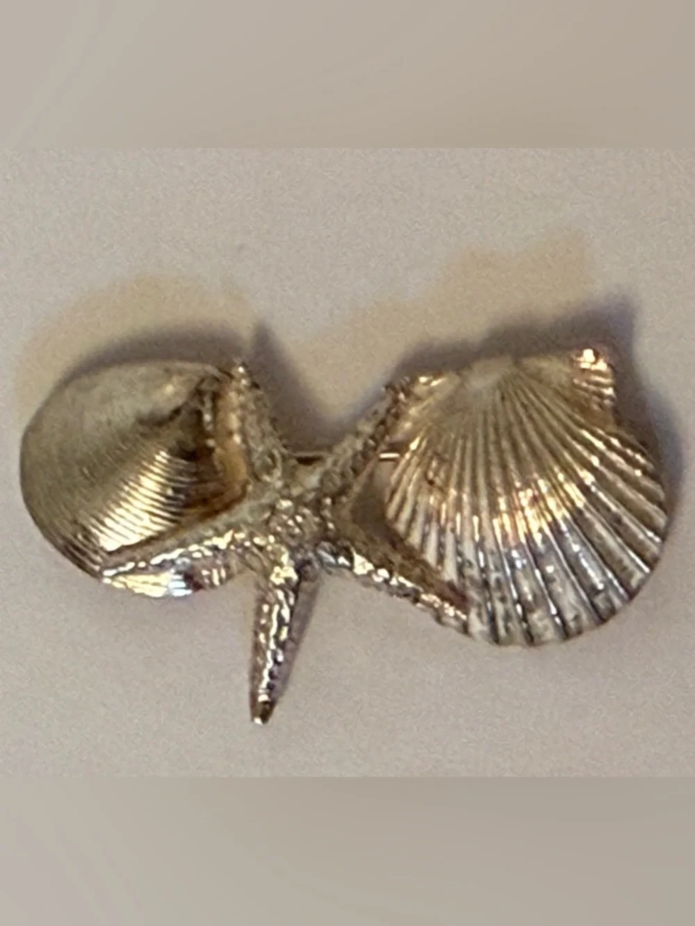 THOMAS TSO TT NATIVE AMERICAN NAVAJO BROOCH STERLING SILVER SEA LIFE SHELLS
